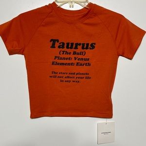 NWT Astonishing Power “Taurus” Crop Top